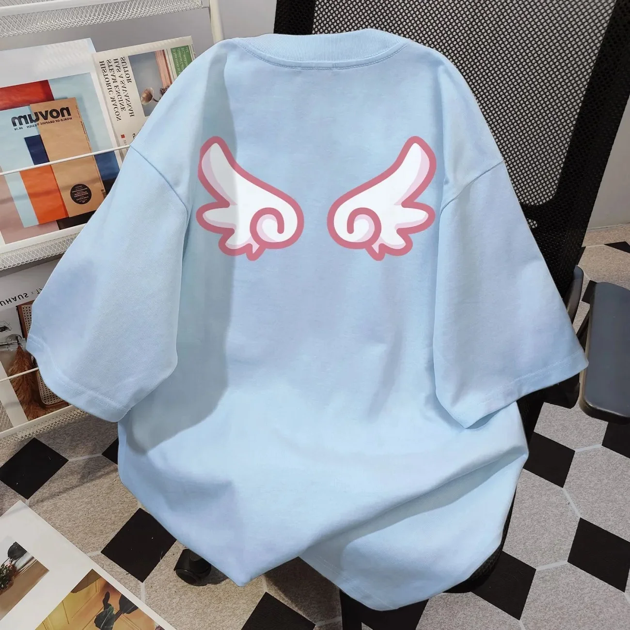 

plus Size 300 Pou Cartoon Print round Ne ort Sve T-irt Women Summer Loose Casual Versatile Top Korean Sle Commute