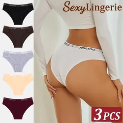 3PCS/Set Women Cotton Sexy Panties Soft Stylish Low Waist Female Cotton G-String Underwear Bikini Fashion Intimates Lingerie