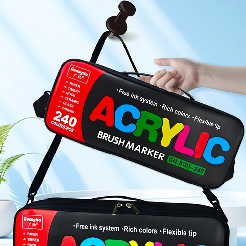 Imagen 2 del producto Rotuladores de pintura acrílica con pincel suave, Control automático de tinta, se pueden apilar los colores ricos, punta de bolígrafo Flexible suave, colorear, garabatos