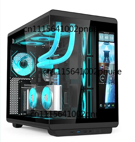 4 RGB Fans Included Gaming PC Case with LCD Screen, ATX MATX Tempered Glass, Supports 400mm GPU 360 Liquid Cooler