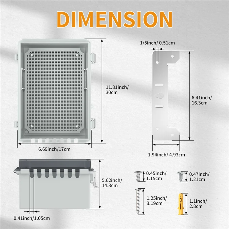 P4-Outdoor Plastic Waterproof Distribution Box With U-Shaped Hole Outdoor Hinge Power Box Outdoor Waterproof Junction Box