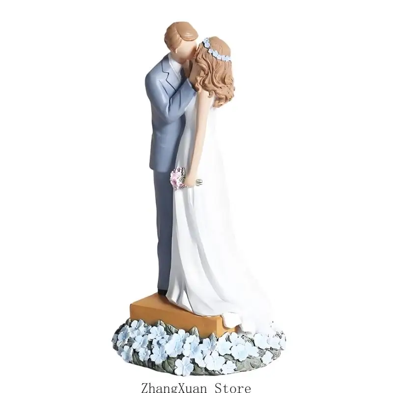 Liebhaber umarmt Statue künstlerische Harz Kuss Paar Skulptur mit Basis Home Desktop Dekoration Geschenk für Hochzeitstag 3XUF – Detail 7