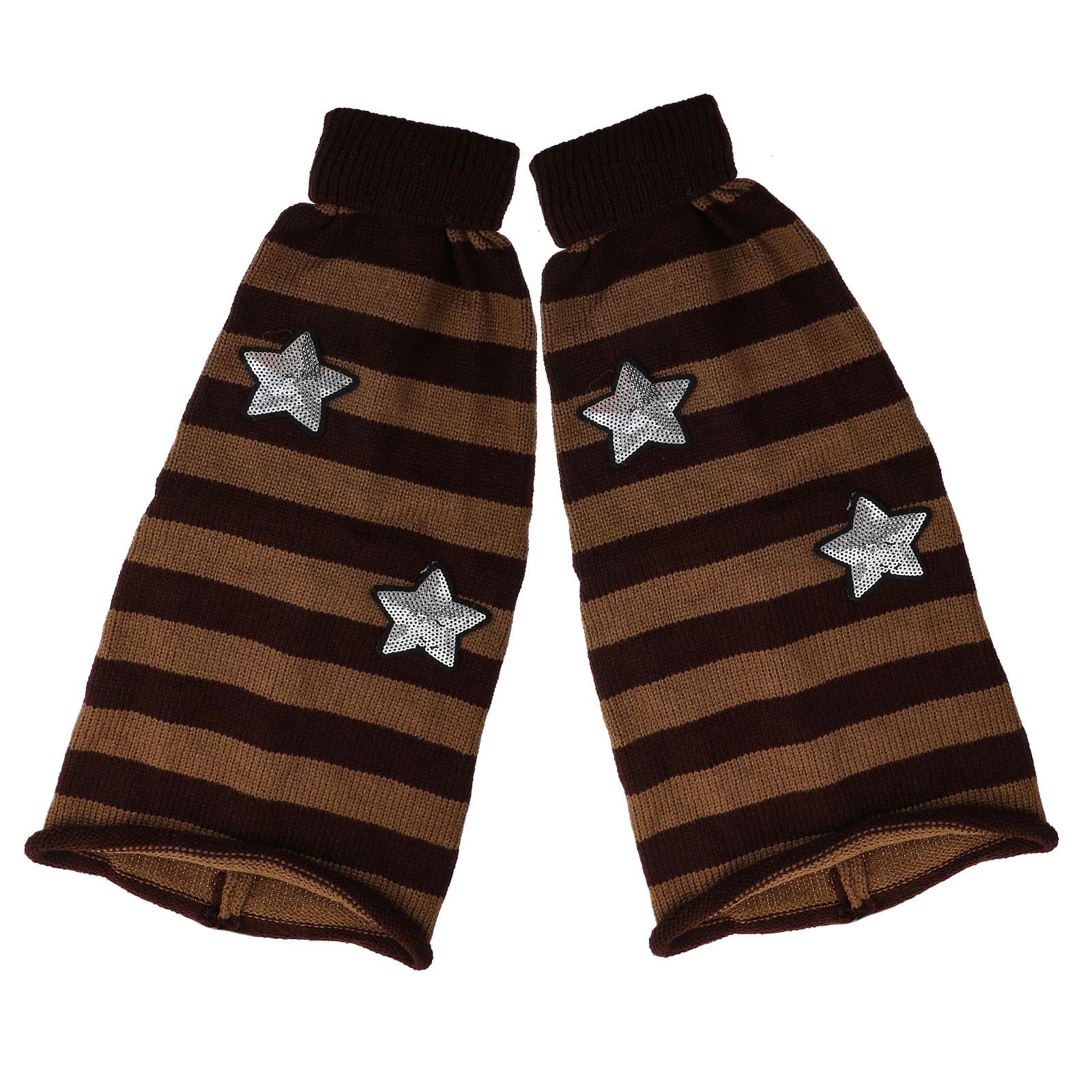 

1 пара вязаных гетр для женщин, теплые леггинсы со звездами, многофункциональные гетры в полоску с узором на зиму и осень