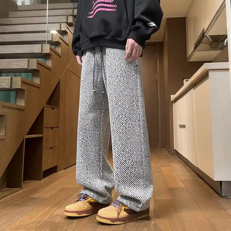 

Autumn New Men's Casual Pants Joggers High Street Harajuku Straight Leg Pants Hip Hop Trousers High Quality Men's Clothing 2025