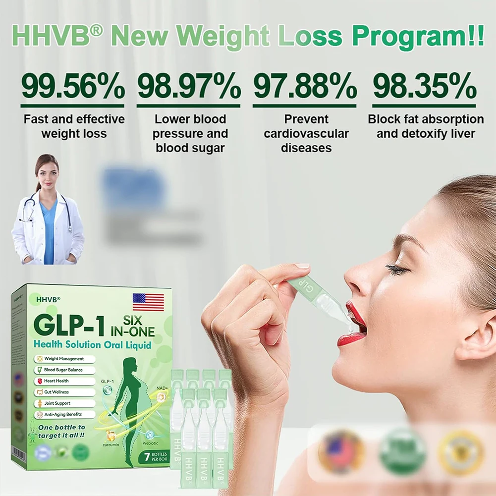 Glp-1 Six-In-One Slimming Oral Drops Promote Intestinal Digestion Firming Skin Body Shaping Care Natural Herbal Body Serum Drops view 4