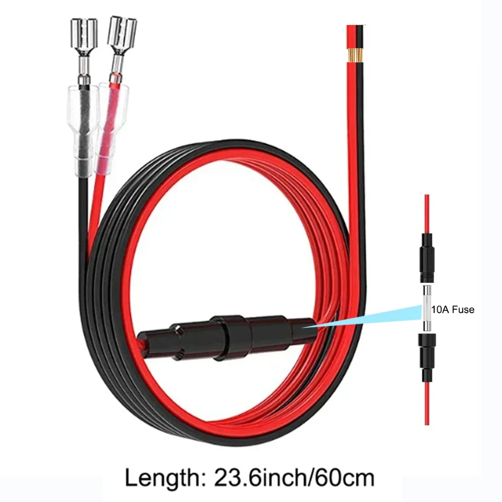 USB Charger Socket Cable 60cm Cigarette Lighter Wire Harness Connector Cord With 10A Fuse for Car Marine Motorcycle ATV RV Refit