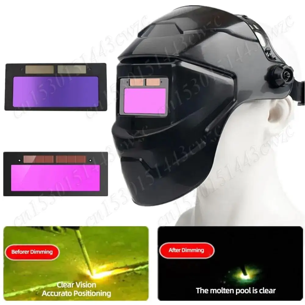 

Welding Helmet Auto Darkening Welder Mask Solar Power True Color Large View Welding Facemask for Arc Weld Grind Cut