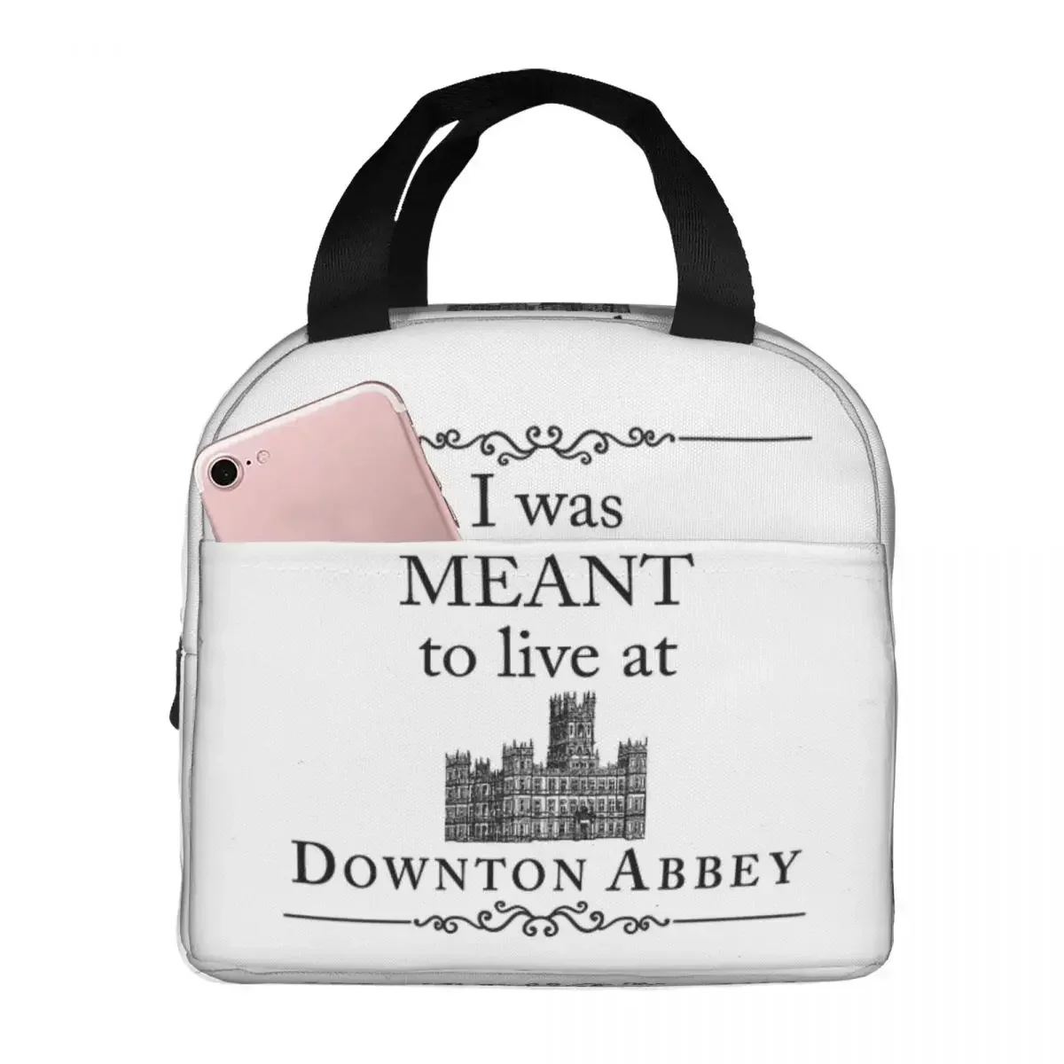 I Was MEANT To Live At Downton Abbey Insulated Lunch Bags Leakproof Picnic Bags Lunch Tote for Woman Work Children School