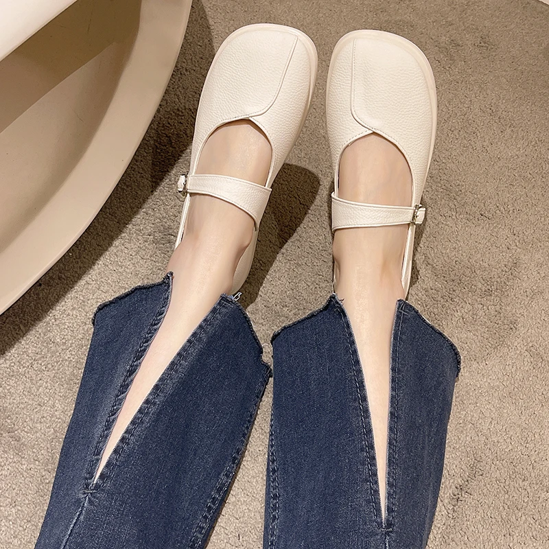 Women\'s Flats 2022 Spring and Autumn Ladies Flat Shoes of  Women Soft Comfortable Square Toe  Leisure Shoes Retro Buckle  Shoes