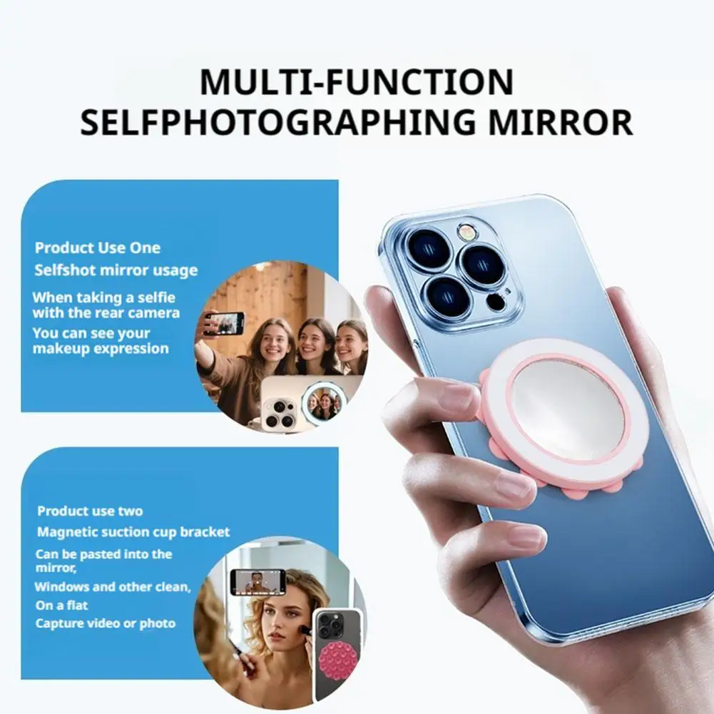 

Magnetic Suction Cup Phone Mount Silicone Suction Phone Case Grip Stand Holder Hands-Free Mirror Shower Phone Holder