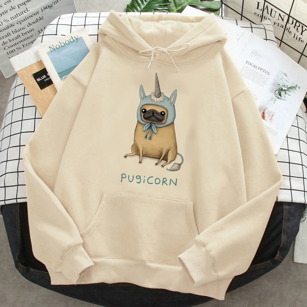 

Pug hoodies women harajuku graphic Hood clothing women 90s sweater