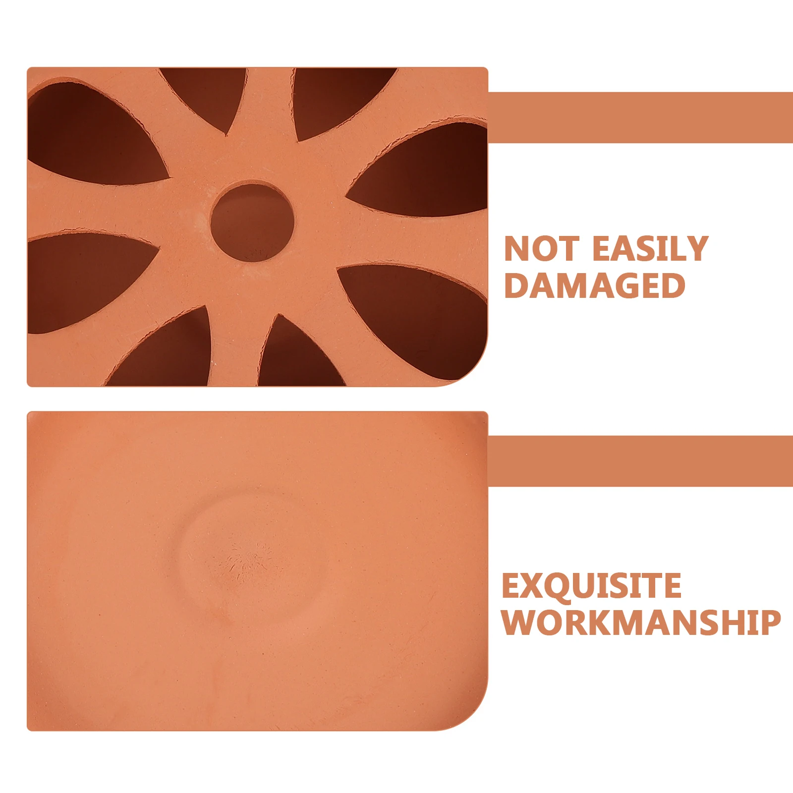 

2Pcs Terracotta Burner Holder Large Vent Holes Patio Pool Camping Holder Ash Collector Easy Clean