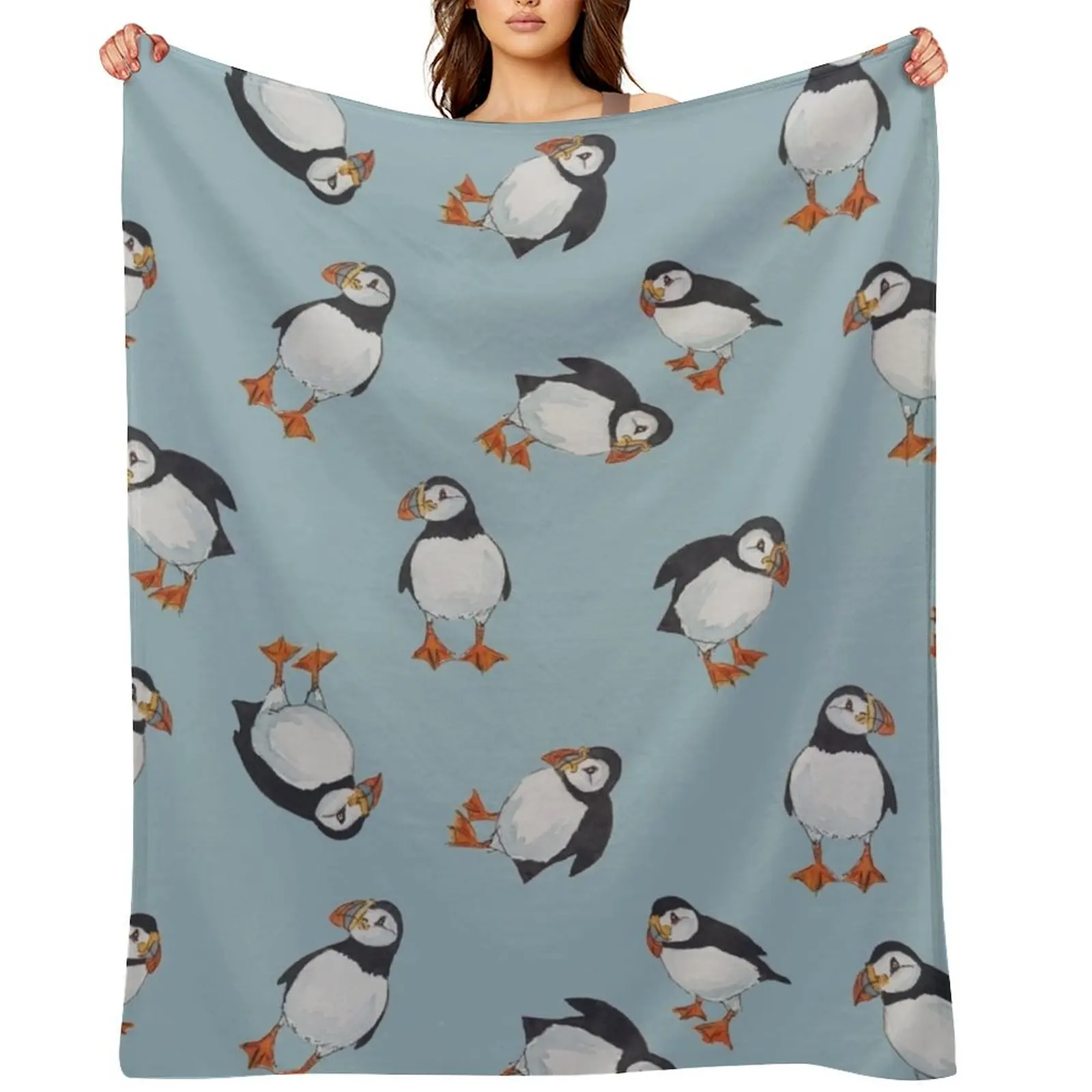 

Perfectly Perfect Puffins! Throw Blanket Thermals For Travel Camping Blankets Sofas Of Decoration Personalized Gift Blankets