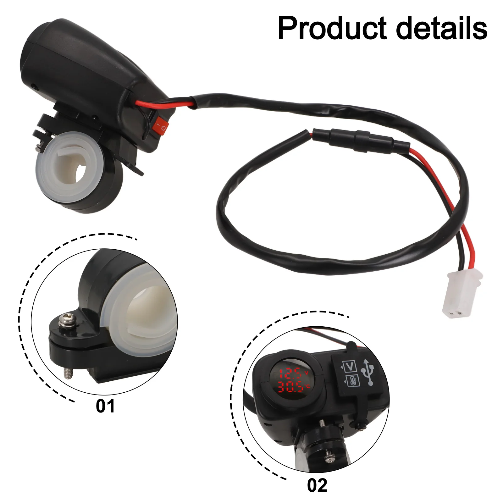 High Quality Charger Part Accessories Charger DC12V-24V Dual USB LED Display Motorcycle PP   High Quality Charger
