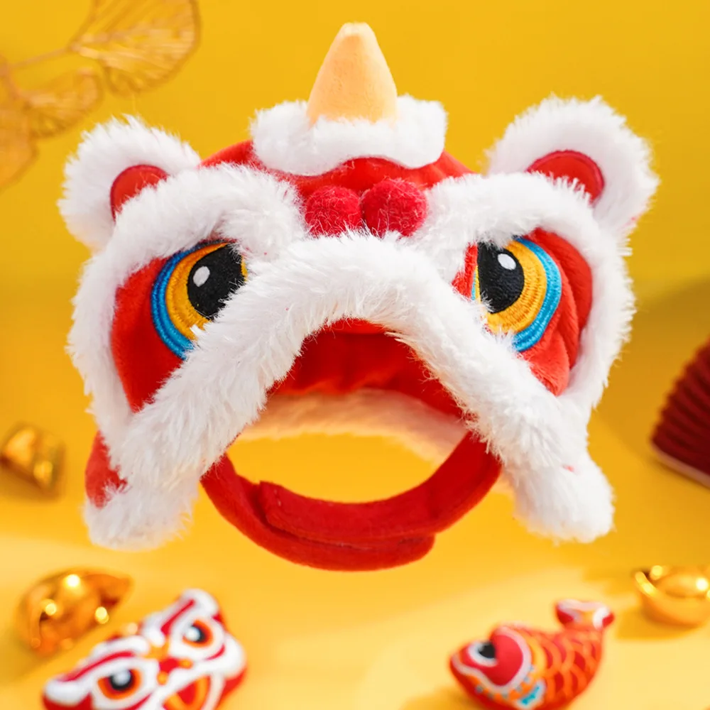 Pet New Year\'s Tiger Head HatAutumn and Winter Warm Dogs and Cats Funny Transform Headgear Headwear Supplies