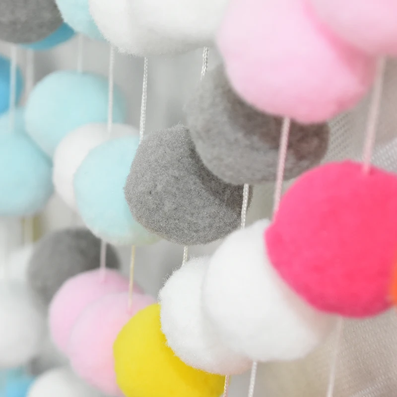 Filcowa kula Ozdoba sznurkowa PomPom Ball Bunting Banner Pom Pom Garlands Home Baby Shower Urodziny Nowy Rok Wisząca dekoracja ścienna