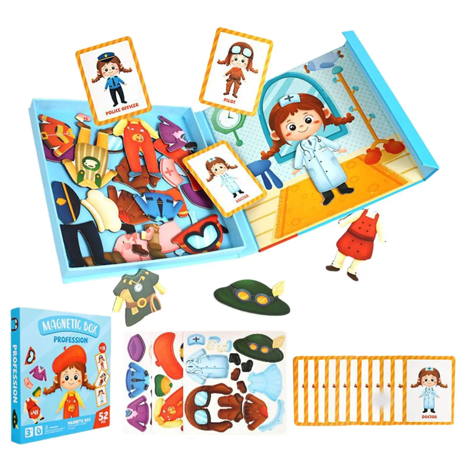 Gry w przebieranki Magnetyczne puzzle z dopasowaniem strojów Zabawki do samodzielnego ubierania dla dzieci w wieku 3-6 lat Urodziny Boże Narodzenie Przedszkole