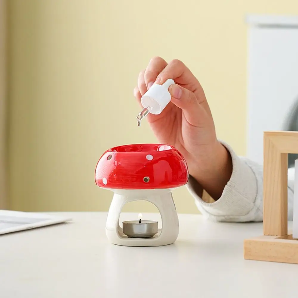 Cute Mushroom Candle Holder Cartoon Romantic Candle Essential Oil Burner Non-toxic Creative Mushroom Incense Burner Yoga Studio