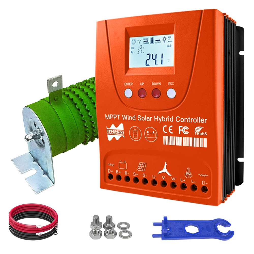 وحدة تحكم في الرياح الشمسية الهجينة 3000 وات 12 فولت 24 فولت 48 فولت مع شاشة LCD، لاستخدام بطارية Lifepo4 الكاملة للألواح الشمسية أو مولد الرياح