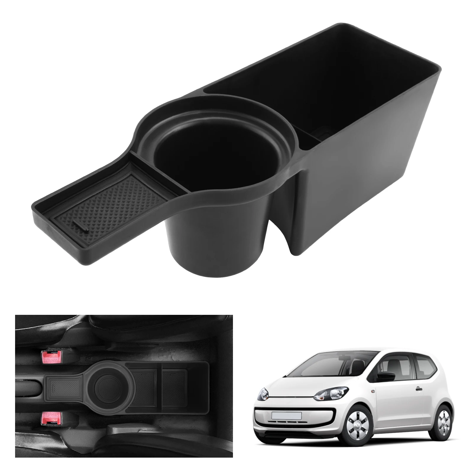 RUIYA for VW Up / Seat Mii / Skoda Citigo 2013-2021 Car Central Console Rear Cup Holder Storage Box Auto VW Up Accessories 2023