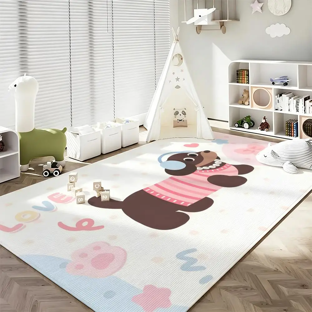 Animal D-Dachshund P-Puppy Floor Mat Soft Flannel Entrance Door Mat Non Slip Absorbent Bathroom Bedroom Floor Rug