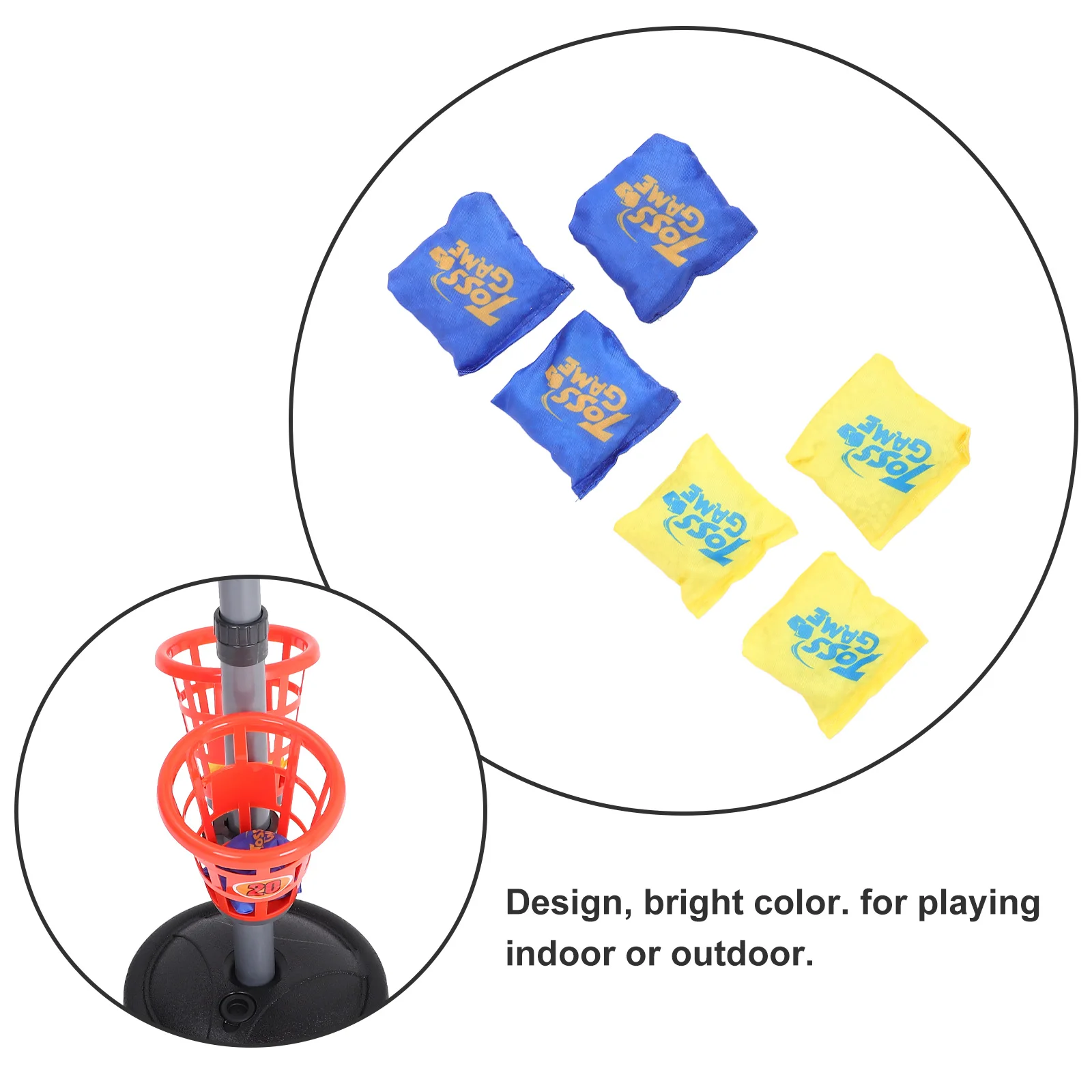 لعبة رمي كرة السلة على شكل حقيبة الرمل للأطفال والكبار في الأماكن المغلقة والخارجية، دلو رمي الهدف، المهارات الحركية التعليمية #6