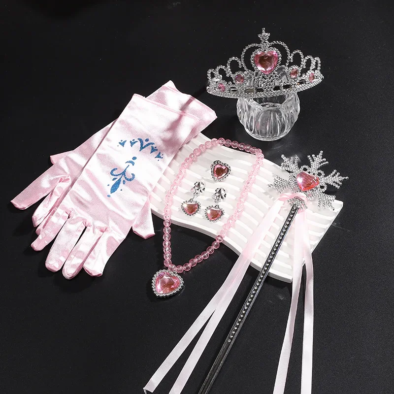 Fancy Girl Princess Dress Up Accessories Halloween Christmas Birthday Party Crown Magic Wand Gloves Necklace Earrings Bracelets image 4