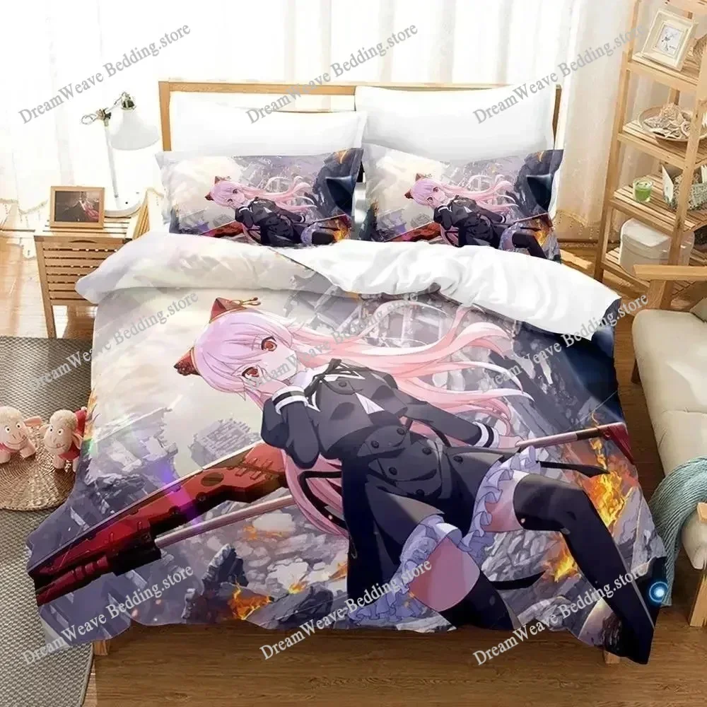 Anime Assault Lily Bouquet Bedding Set Single Twin Full Queen King Size Bed Set Adult Kid Bedroom Duvet Cover Sets Luxury Gift96
