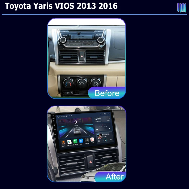 AI VOICE Android Car Radio Multimedia player for Toyota Yaris VIOS 2013 2016GPS Navigation Stereo Screen Video Tape Recorder