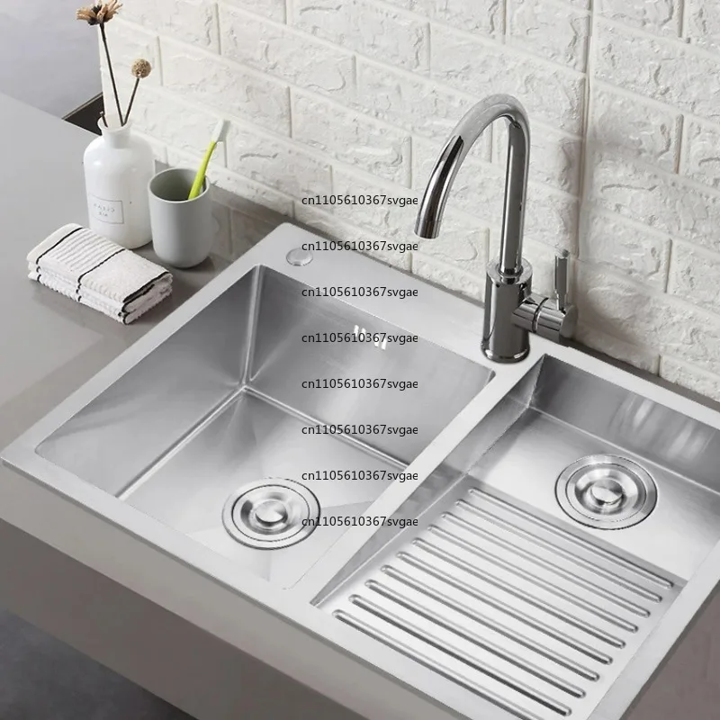 Clothes Sink with Rubbing Board Laundry Basin Integrated Laundry Pool Balcony Household 304 Stainless Steel Wash