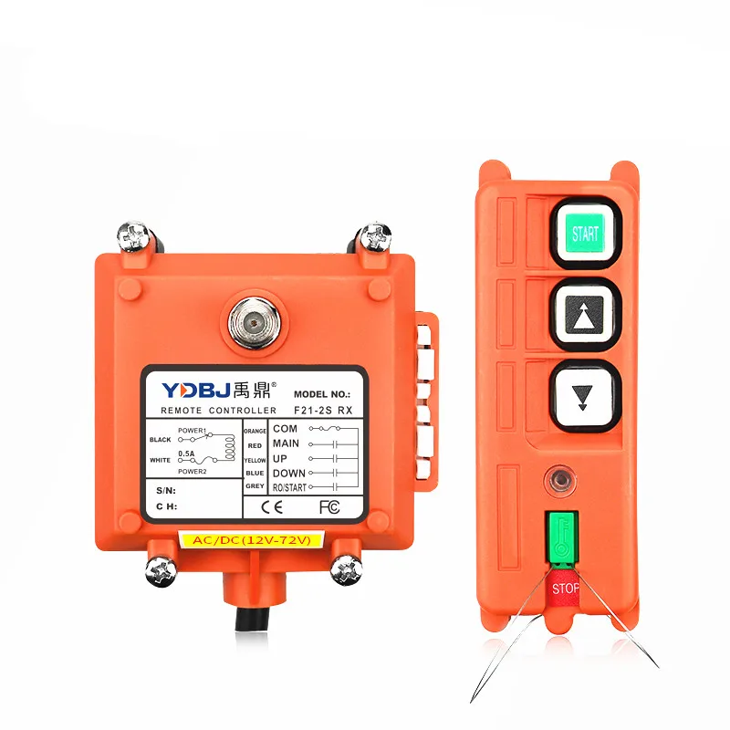 2 Motions Wireless Industrial Remote Controller Electric Hoist Remote Control Crane Winding Engine Sand-blast Equipment F21-2S