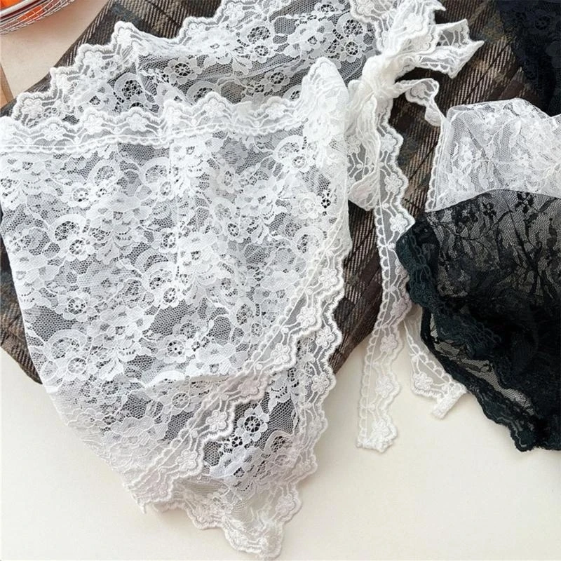 5asd Women Flower Triangolo in pizzo Gonna avvolgente irregolare Mini grembiule Sarong Hip Scarf Cape