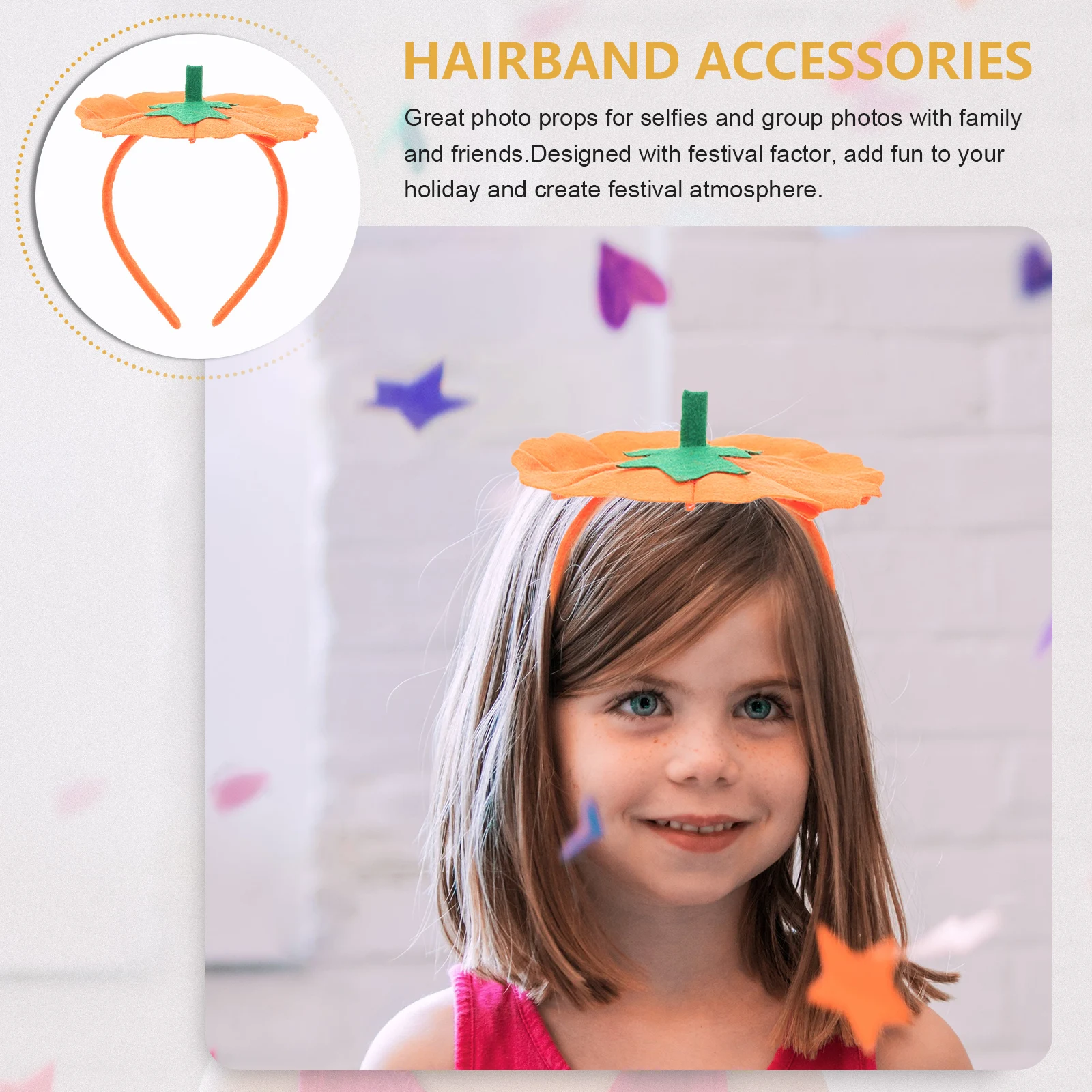 

Pumpkin Headb Hair Hoops Halloween Headwear Accessory Color Festival Props Photo Selfie Group Photos Costumes