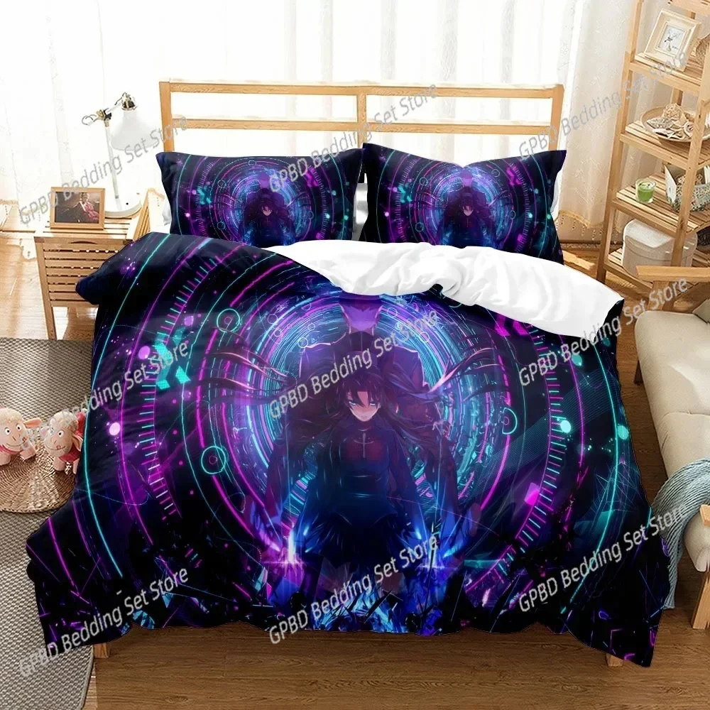 Luxury  New Miku Sakura Comics Girl Duvet Cover Set EU Single Double King US Twin Full Queen King green lantern Bed Linen Set