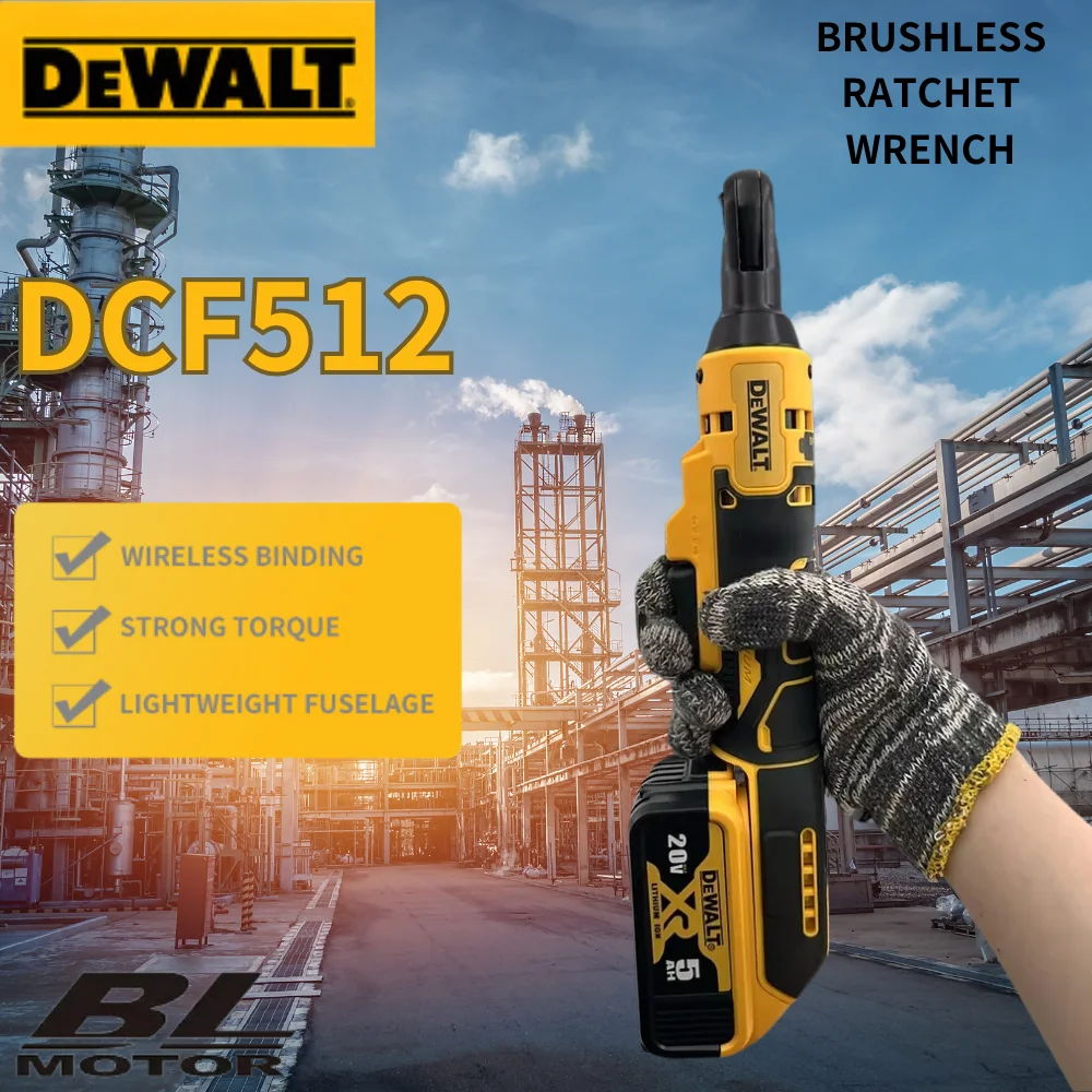 DEWALT DCF512 Cordless 1/2 in Ratchet Right Angle Wrench Brushless Variable Speed Wrench Power Tools For 20V Lithium Battery