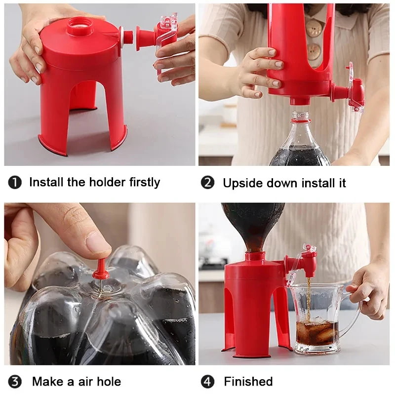 Inverted Water Dispenser Cola Drink Bottle Hand Pressure Switch Pump Water Dispenser Home Drinking Kitchen Tools Bar Drinkware