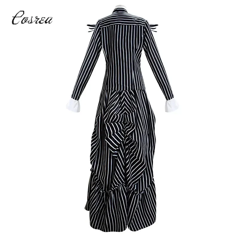 فيلم كابوس سالي جاك تأثيري حلي فستان عيد الميلاد ملابس الأميرة معطف على شكل ثوب هالوين كرنفال حفلة الرجال النساء الأسرة