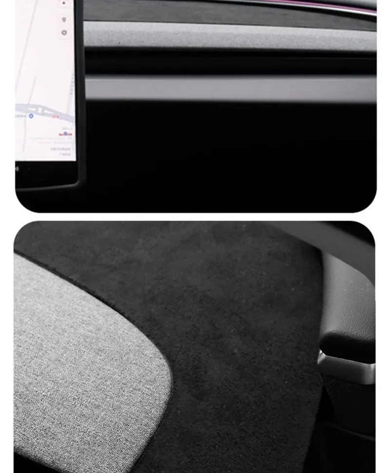 Armaturenbrettabdeckung für Tesla Model 3/Y/YL ModelY Juniper 2026, Wildleder-Sonnenschutz, UV-Schutzmatte, rutschfeste Unterlagen, Zubehör – Detail 13