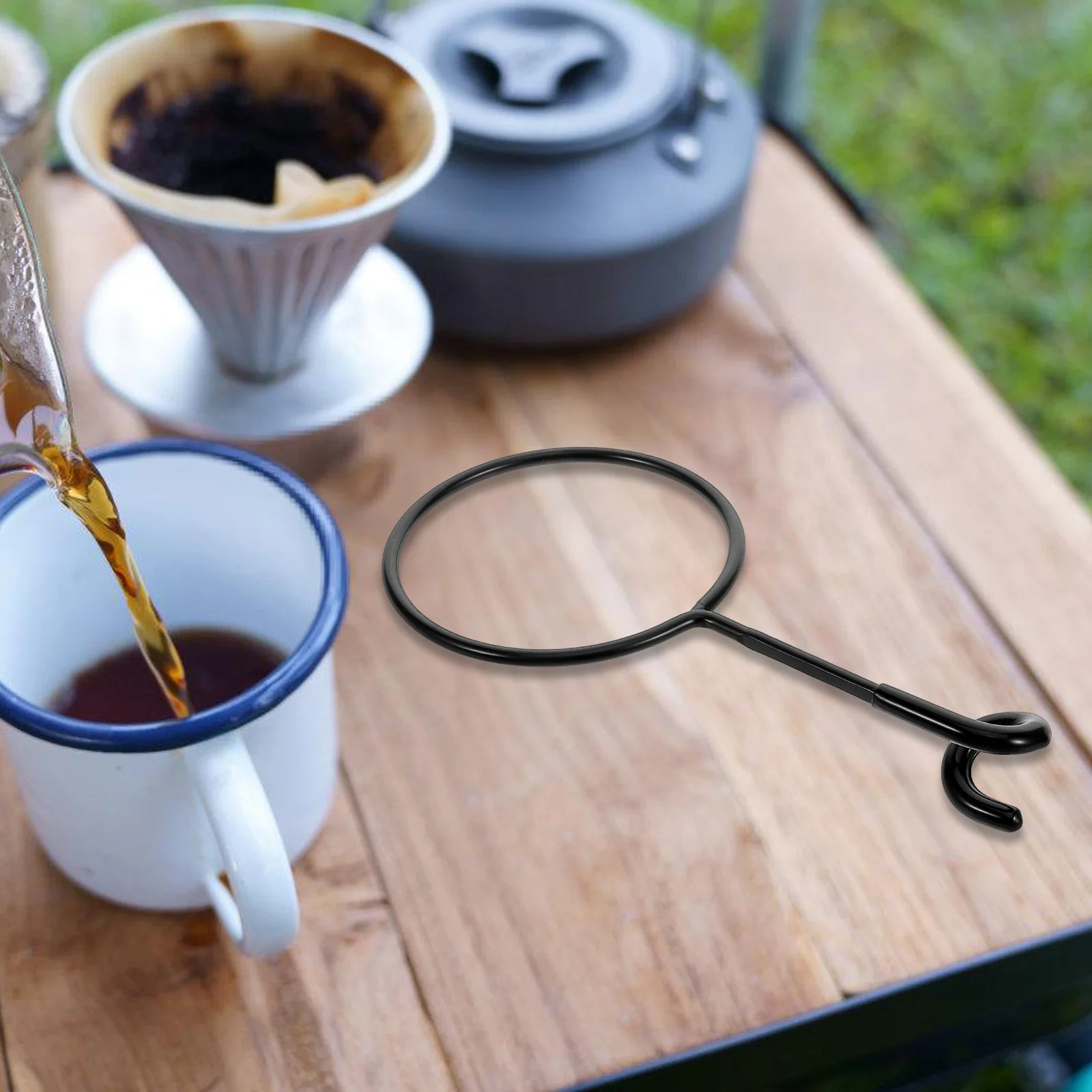 

Multifunctional Outdoor Portable Camping Cookware Organizer Black Lightweight Kitchen Utensils Coffee Cup Hooks Dish for Bowl