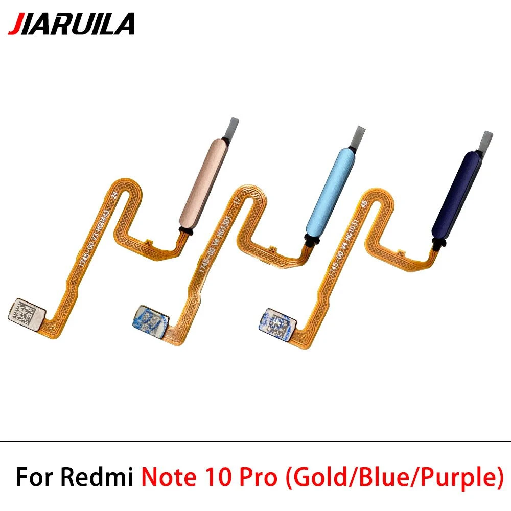 Home Button FingerPrint Touch ID Sensor Flex Cable Ribbon Replacement Parts For Xiaomi Redmi Note 10 Pro Note 10 5G Note 10s