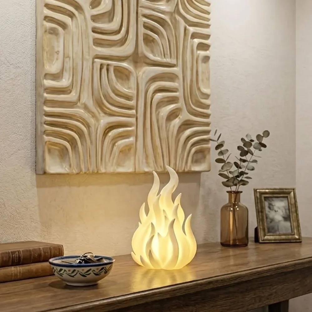 Color Changing Simulation Flame Night Light Imitation Creative Simulation Fire Lamp Decorative Portable Bonfire Lamp Courtyard