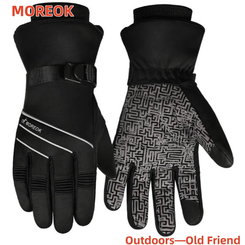 

New MOREOK Ski Gloves Thermal Gloves Touchscreen Winter Bike Cycling Gloves Anti-slip Windproof Warm Motorcycle Gloves