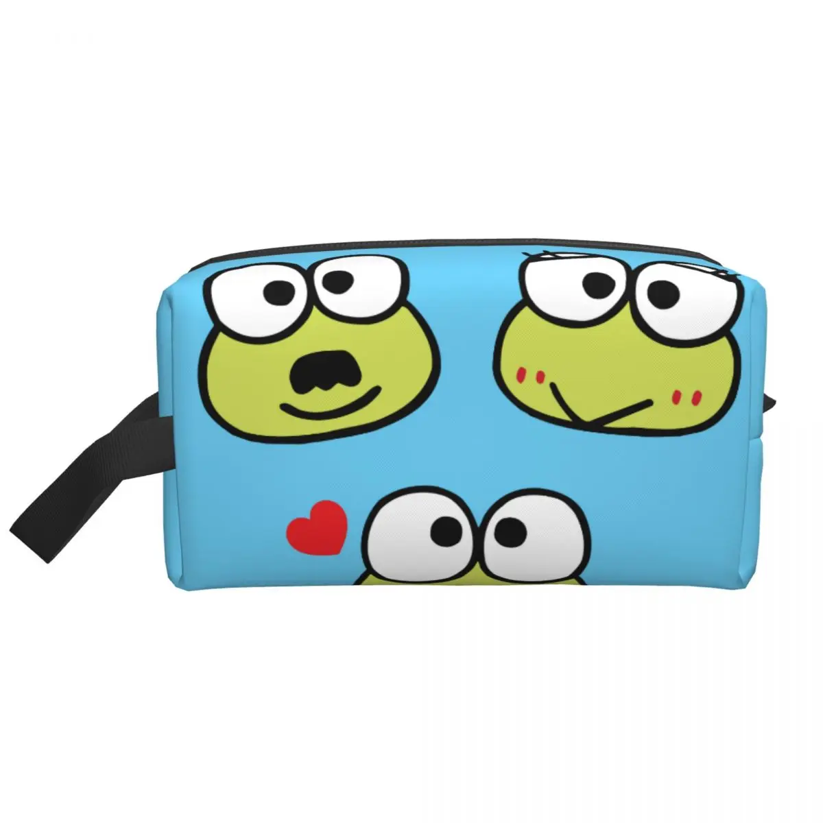 Custom Keroppi Head Cartoon Toiletry Bag Women Big -eyed Frog Anime Makeup Cosmetic Organizer Lady Beauty Storage Dopp Kit Box