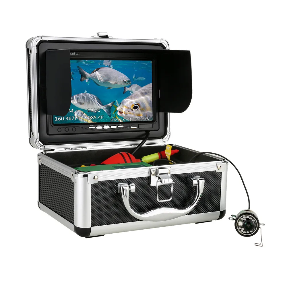 

50M Underwater Fishing Camera With Depth Temperature Display-Waterproof HD Camera And 7'' LCD Monitor-Infrared Fish Finder