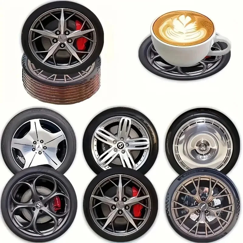 

Набор из 6 деревянных подставок с рисунком шин подходит для семейных встреч и рождественских подарков.