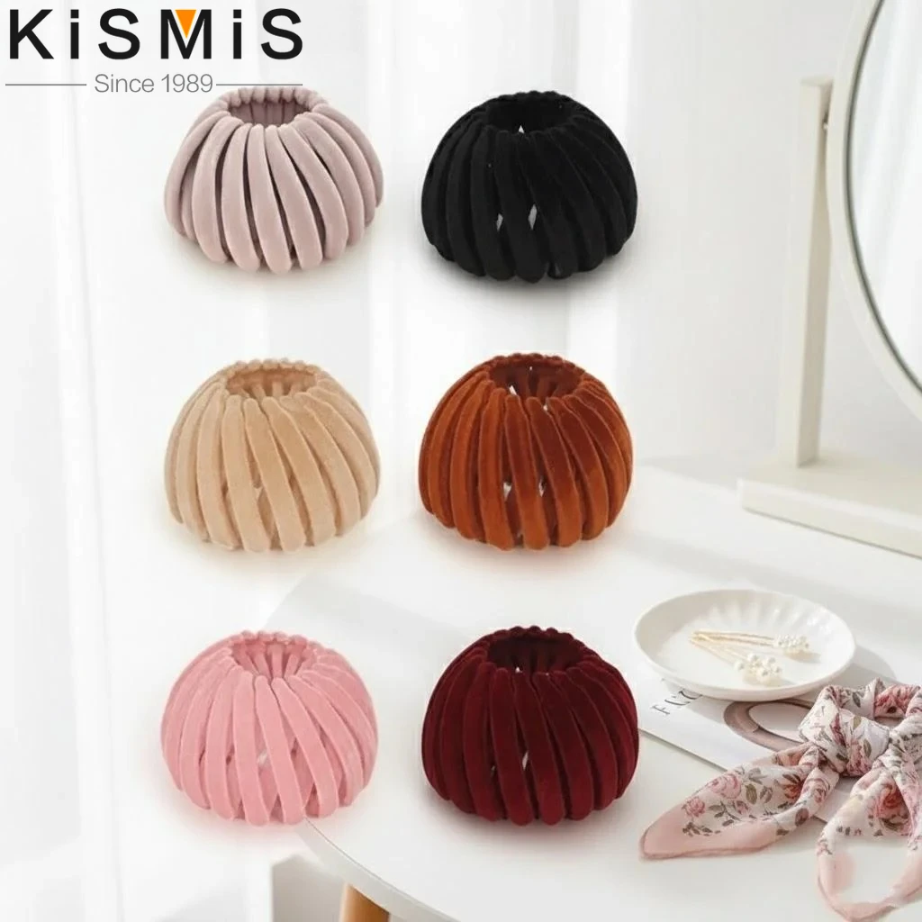 

Винтажные раскладные заколки-крабы из бархата для волос, выдвижные держатели для хвоста для женщин и девушек, стильные аксессуары для волос