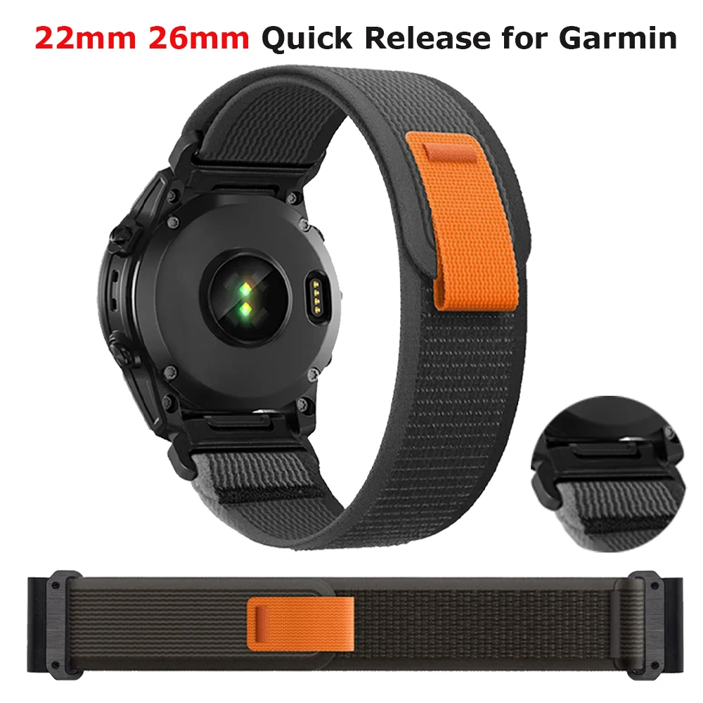 QuickFit 26 مللي متر 22 مللي متر النايلون الفرقة ل Garmin غريزة 3 50/45 مللي متر حزام ل Garmin Fenix 8 7X 7 6X 6 5 زائد سوار معصمه الرياضية