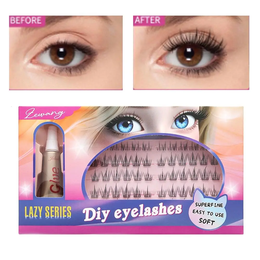 

Baby Comic False Eyelashes Manga Style Within Lower Lashes Glue Individual Cluster Lashes Reusable Length 10-14mm