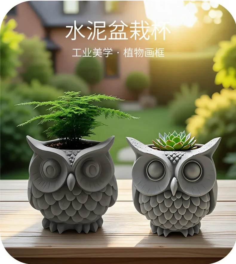 Owl Silicone Mold for Resin Candle Holder, DIY Plaster Cement Aroma Cup,Flower Vase Reusable Craft Decor Gift Making Kit