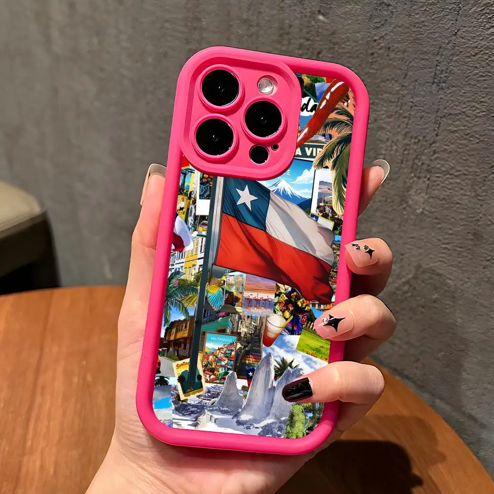 

Chile Flag Phone Case for iPhone 17 16 15 14 13 12 11 Air Pro Max Plus Red Soft TPU Shockproof Cover